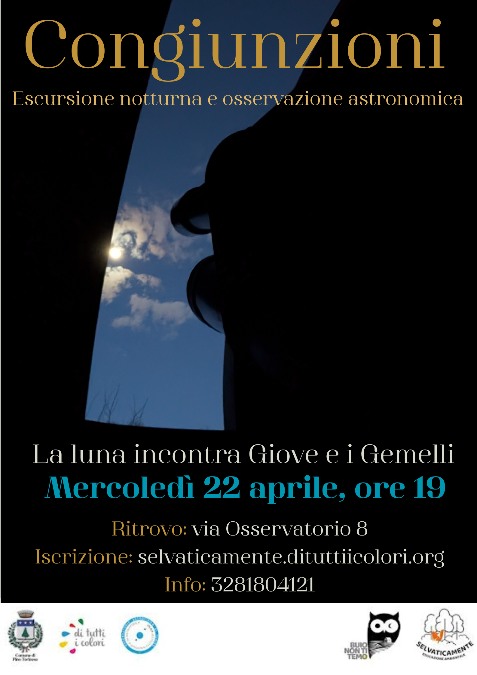 La luna incontra Giove e i Gemelli